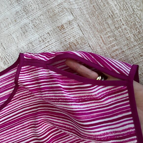 Ann Taylor Purple Pink Striped Top Shirt Blouse Size 4 or a Small/Medium - Picture 10 of 10